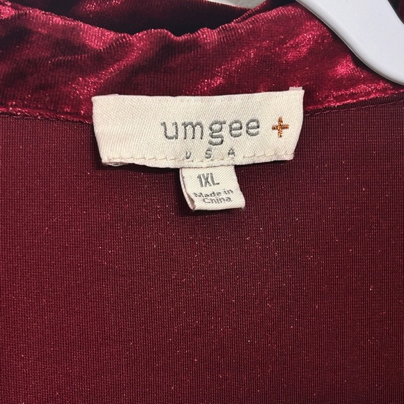 Umgee Velvet Babydoll Button Up Tunic Shirt Womens Size 1X - Picture 6 of 8